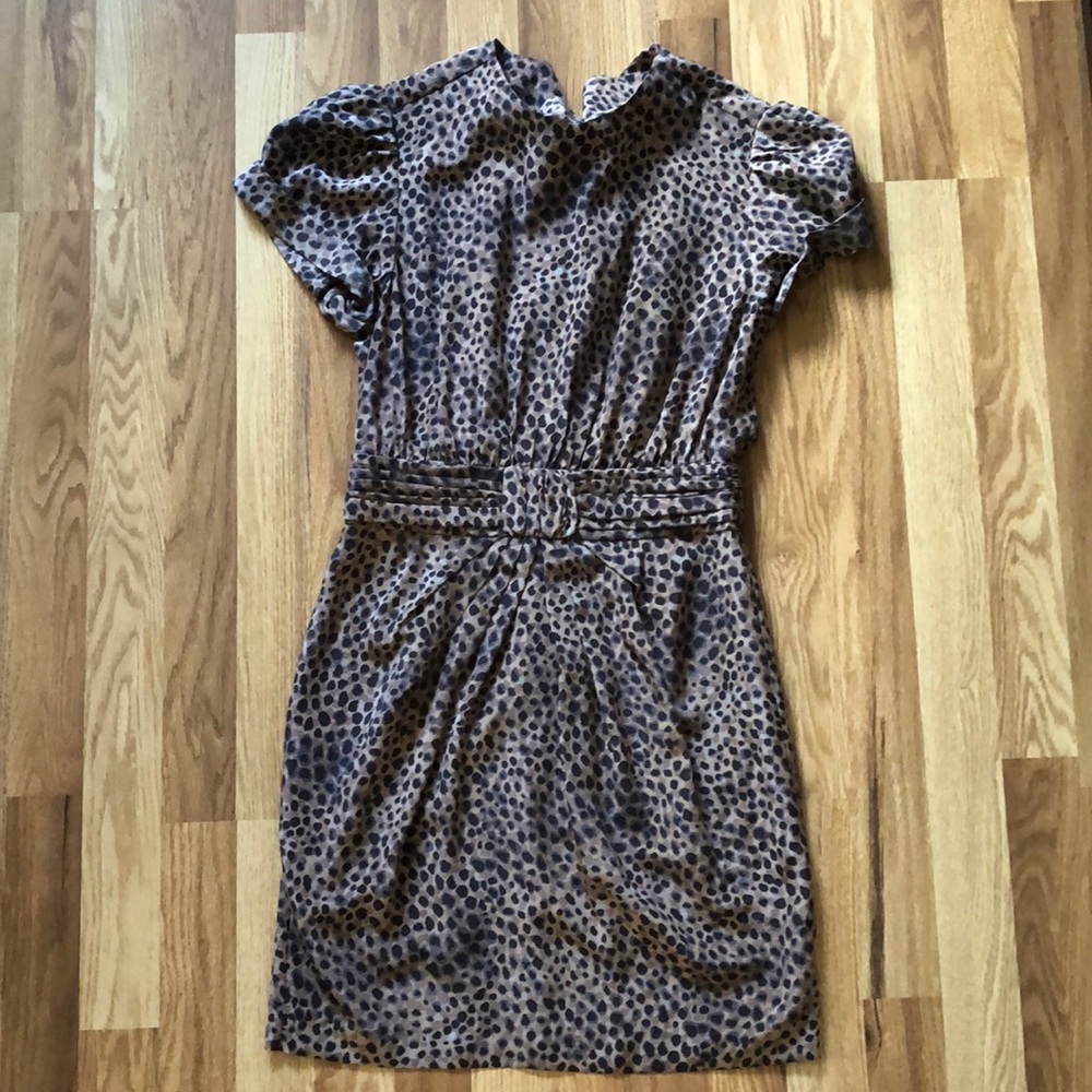 Leopard print 100% silk dress